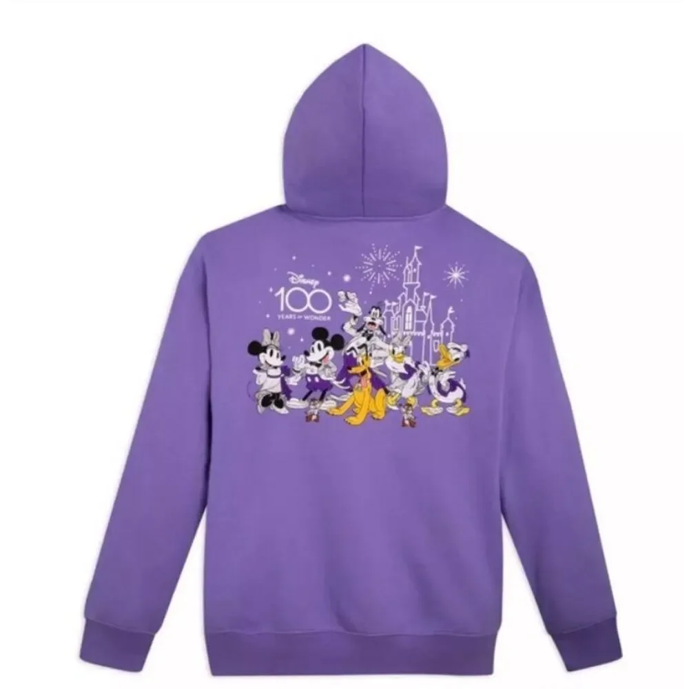 Disneyland Mickey Mouse & Friends Hoodie NEW Disney100 Purple Small - Picture 2 of 15